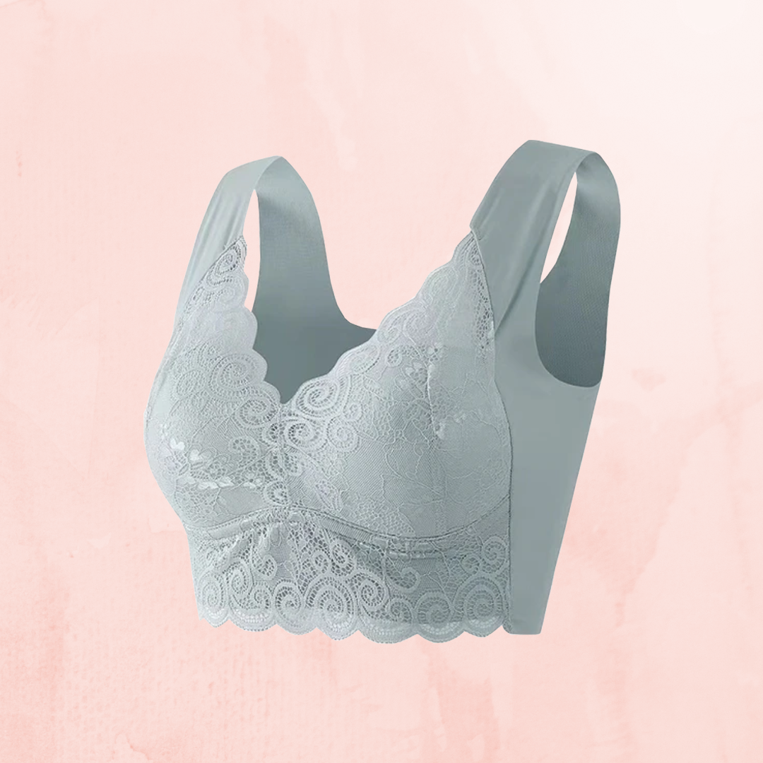 Nahtloser Kabellos Push-Up-Spitzen-BH Übergröße für Damen