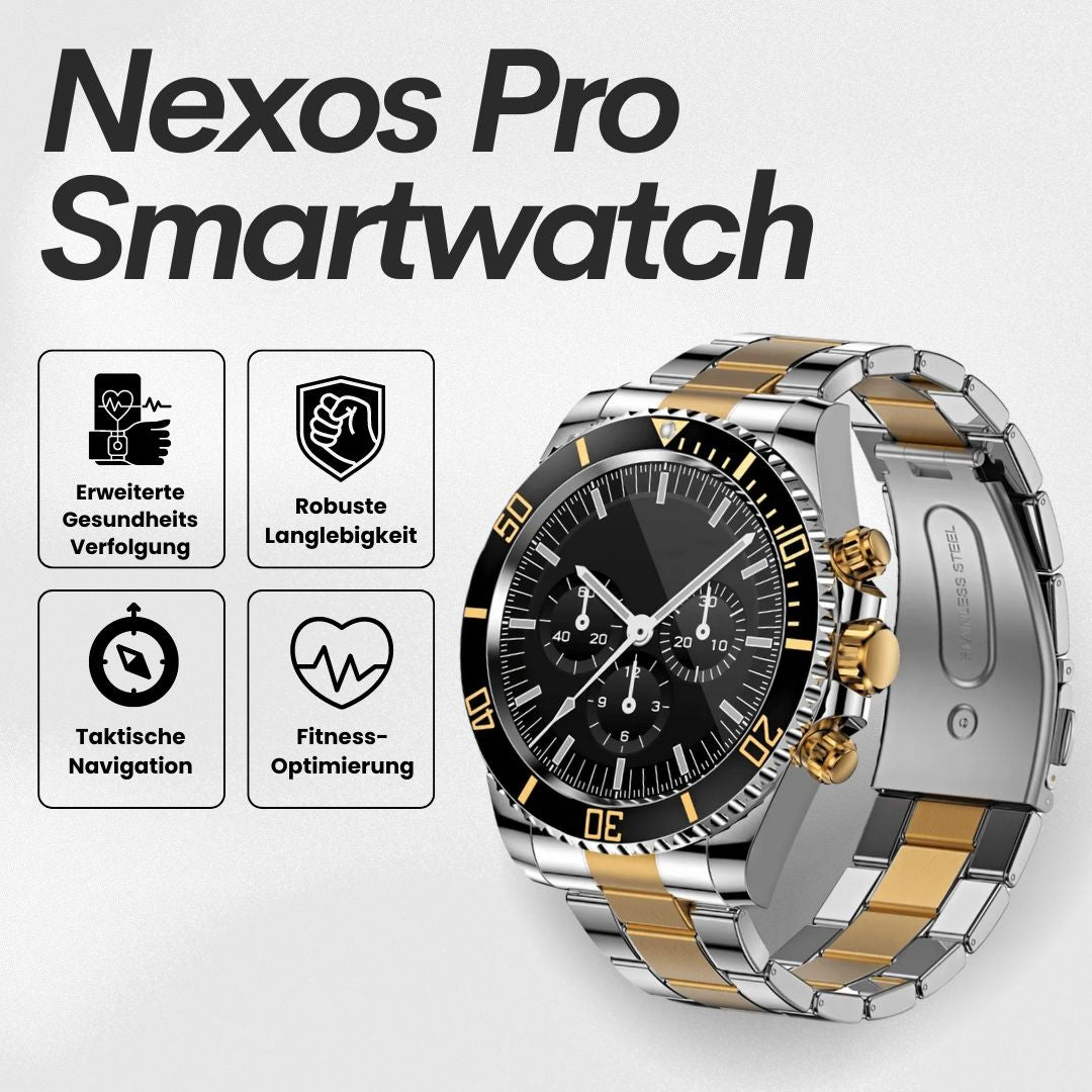 Nexos Pro Smartwatch - Unzerstörbare Militär-Gesundheitsuhr (2025)