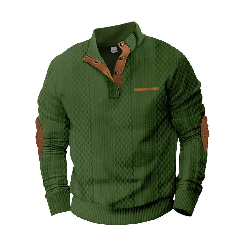 🔥2024 Neujahrsverkauf 🔥Herren-Sweatshirt mit Karomuster und Knöpfen,