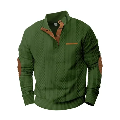 🔥2024 Neujahrsverkauf 🔥Herren-Sweatshirt mit Karomuster und Knöpfen,