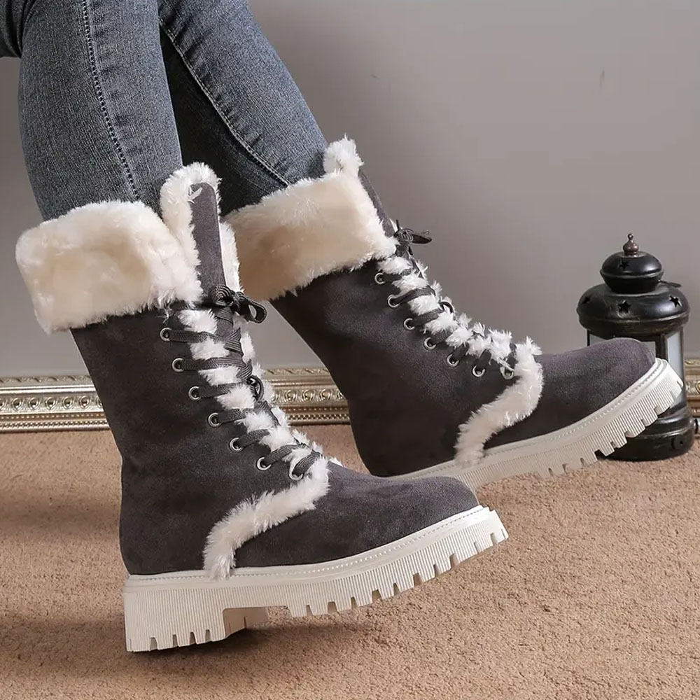 Lange Damen-Schneestiefel aus Fleece