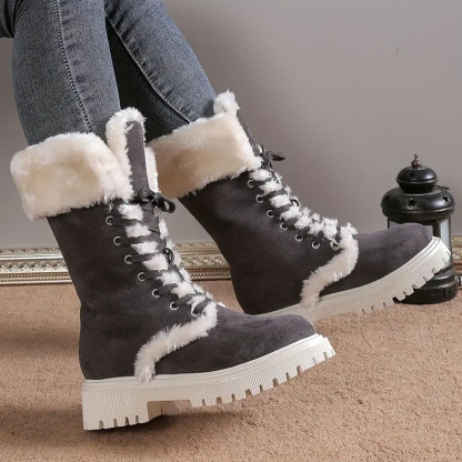 Lange Damen-Schneestiefel aus Fleece