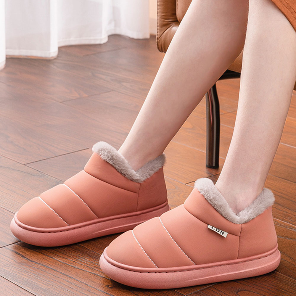 Neue, mit Samt verdickte warme Hausschuhe für zu Hause