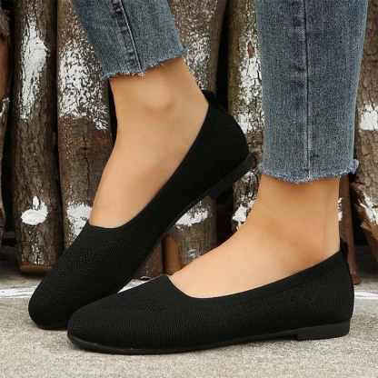 Gewebte, atmungsaktive, flache Freizeitschuhe für Damen