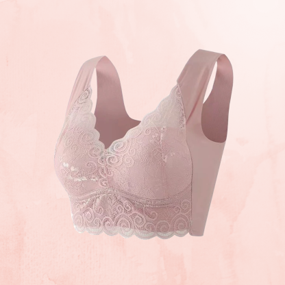 Nahtloser Kabellos Push-Up-Spitzen-BH Übergröße für Damen