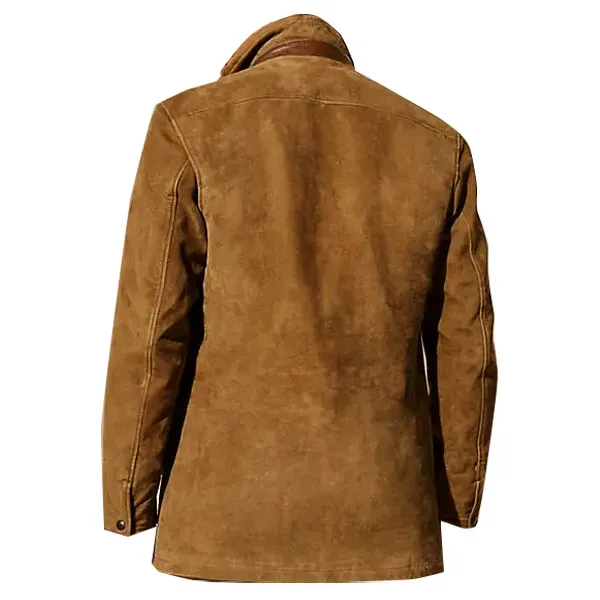 ⭐Frohes Neues Jahr 2024-Herrenjacke, Vintage-Fleece-Wildlederjacken, Herbst-Winter, Outdoor, Alltag, Blazer, doppellagig, Revers, Fell, Lederkragen, mittellange Jacken
