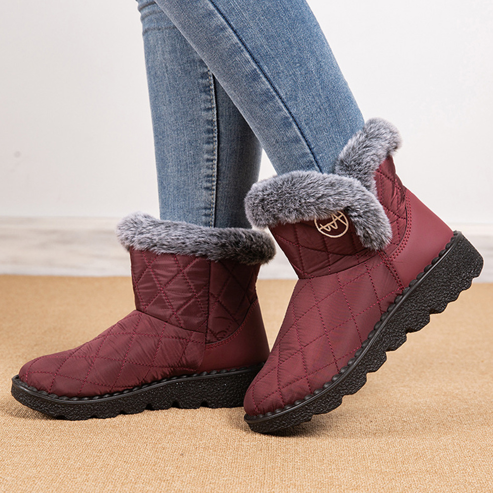 Damen-High-Top-Stiefel aus Fleece-Baumwolle