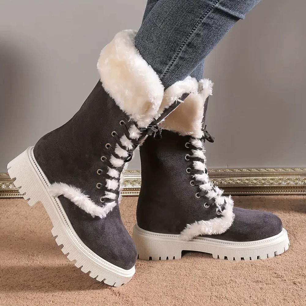 Lange Damen-Schneestiefel aus Fleece