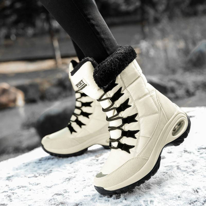 Hohe, rutschfeste Samt-Schneestiefel für Damen