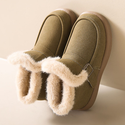 Wintersamt verdickte warme Slip-on-Damenstiefel