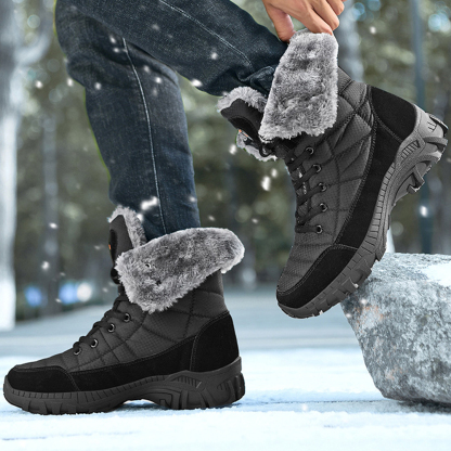 Lässige High-Top-Fleece-Baumwollstiefel für Herren