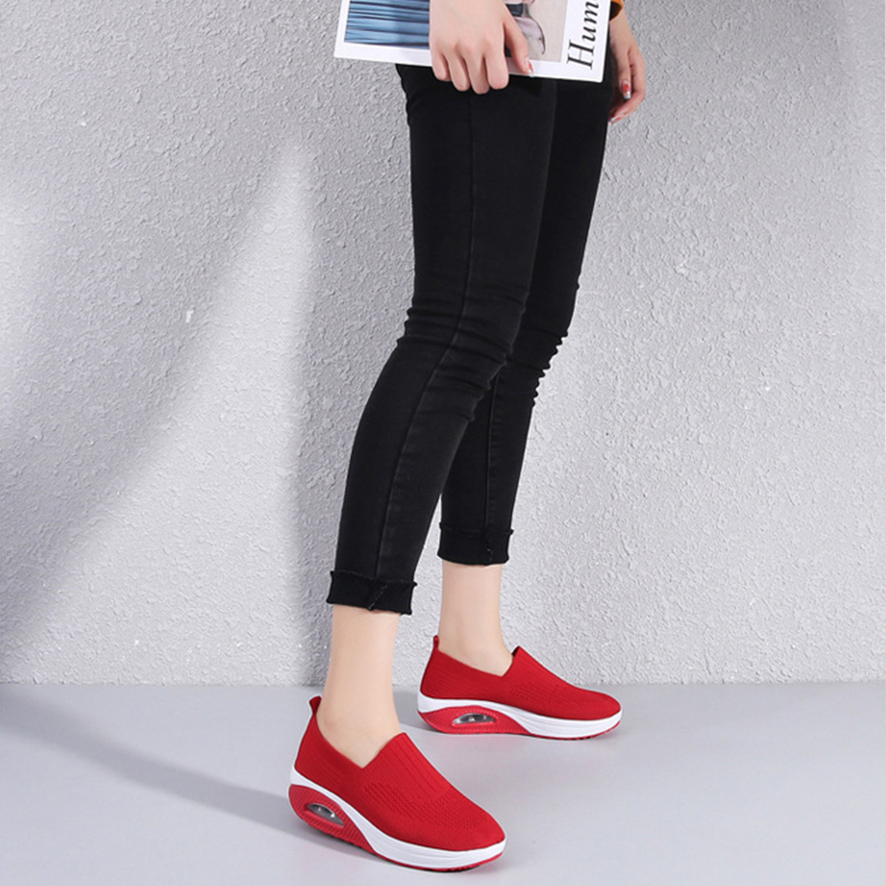Atmungsaktive Luftpolster-Sneaker für Damen aus Fliegenstrick