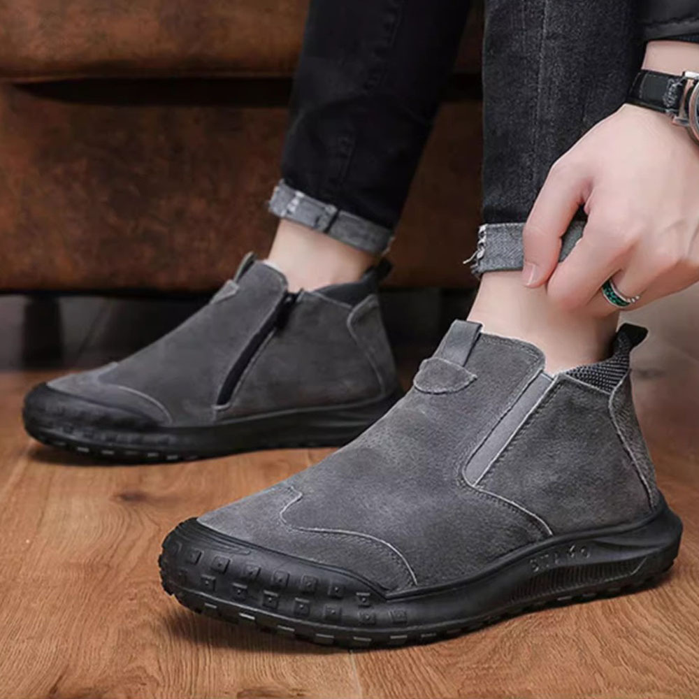 Herren-Winterstiefel aus Fleece mit hohem Schaft aus Baumwolle