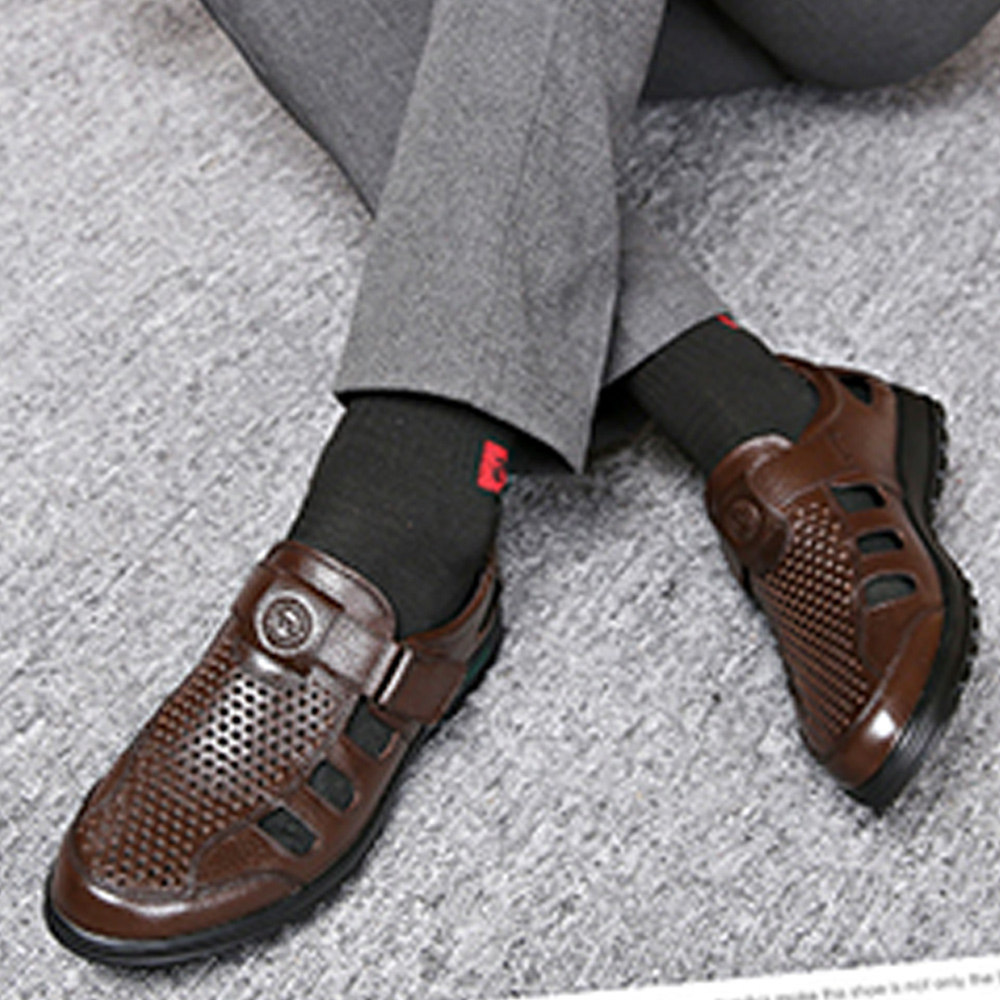 Herren-Hohlsandalen aus Premium-Rindsleder