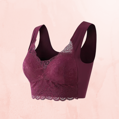 Nahtloser Kabellos Push-Up-Spitzen-BH Übergröße für Damen