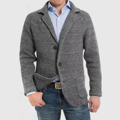 Elegante Herren-Strickjacke mit Reverstasche und langen Ärmeln