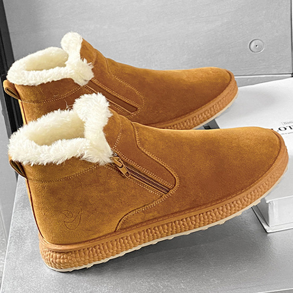 Rutschfeste, modische, warme Herren-Baumwollschuhe mit seitlichem Reißverschluss