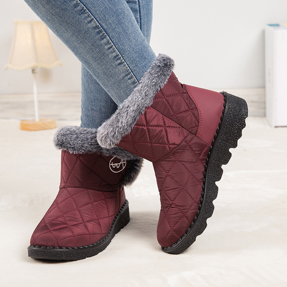 Damen-High-Top-Stiefel aus Fleece-Baumwolle