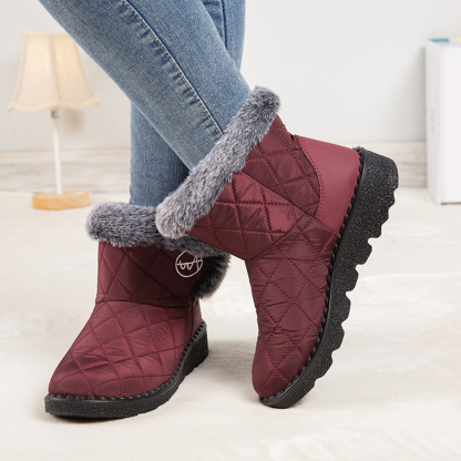 Damen-High-Top-Stiefel aus Fleece-Baumwolle