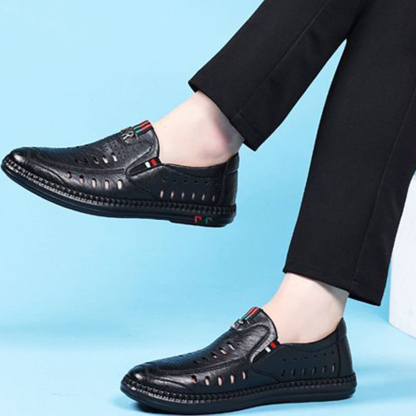 2024 neue Herren-Lochschuhe, lässige Ledersandalen