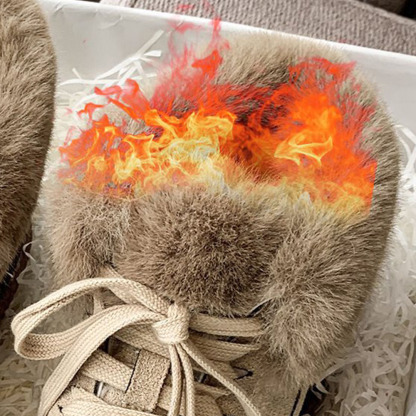Wintermodische pelzige warme Damen-Kurzstiefel