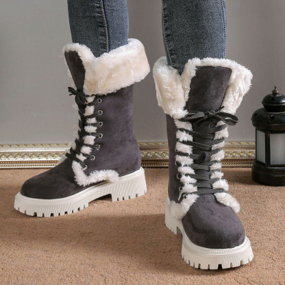 Lange Damen-Schneestiefel aus Fleece