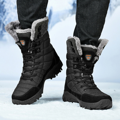 Lässige High-Top-Fleece-Baumwollstiefel für Herren