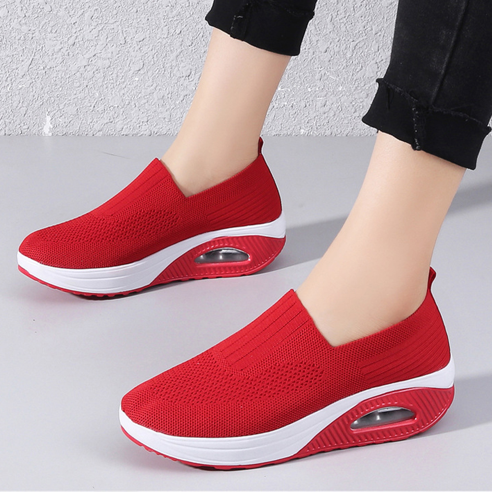 Atmungsaktive Luftpolster-Sneaker für Damen aus Fliegenstrick