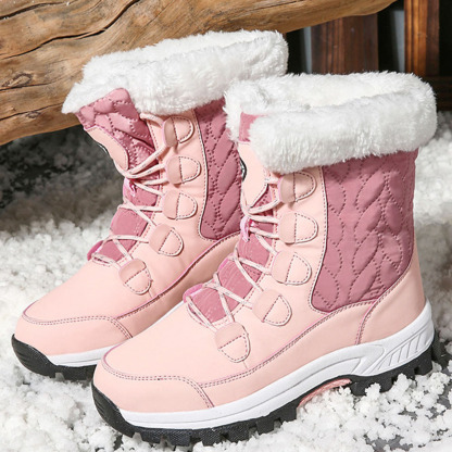 Winterverdickte und samtige High-Top-Schneestiefel für Damen