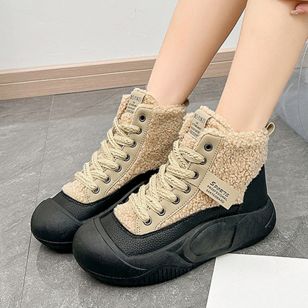 Warme Winterschuhe für Damen mit dicken Sohlen und Samt