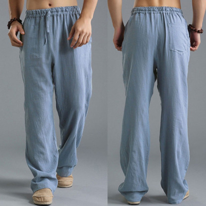  Herren-Sporthose, locker, lässig, Leinen, atmungsaktiv, für Herren
