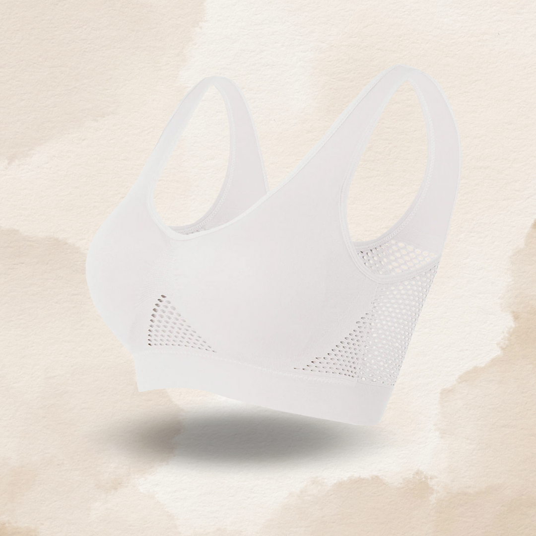 Nahtloser Kabelloser Atmungsaktiver Cool Liftup Air-Sport-BH aus Netzstoff in großer Größe für Damen