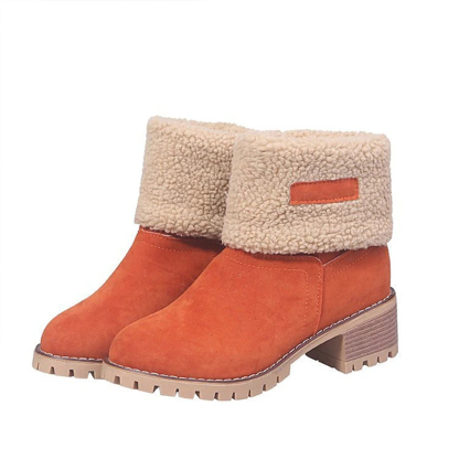 Neue, mit Kaschmir gefütterte, mittelhohe Baumwollstiefel für Damen