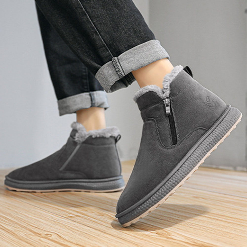Rutschfeste, modische, warme Herren-Baumwollschuhe mit seitlichem Reißverschluss