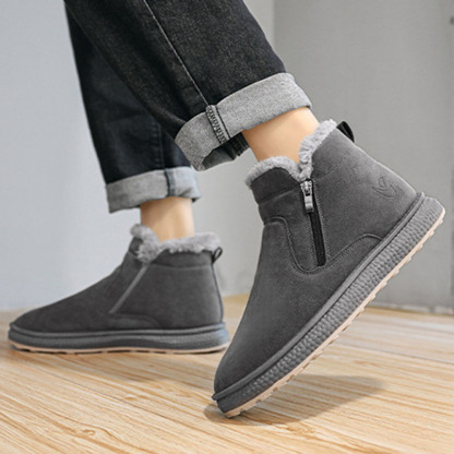 Rutschfeste, modische, warme Herren-Baumwollschuhe mit seitlichem Reißverschluss