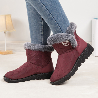 Damen-High-Top-Stiefel aus Fleece-Baumwolle