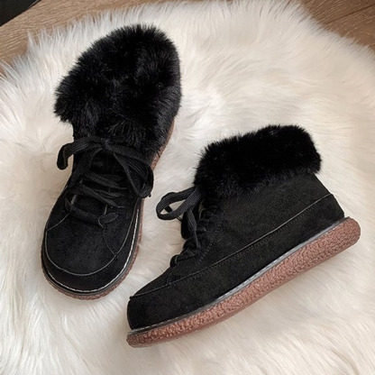 Wintermodische pelzige warme Damen-Kurzstiefel