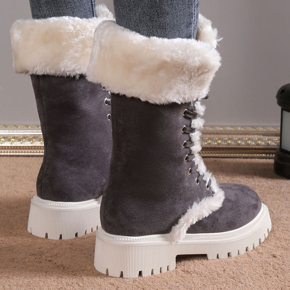 Lange Damen-Schneestiefel aus Fleece