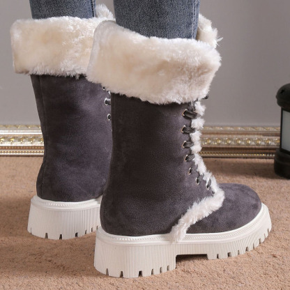 Lange Damen-Schneestiefel aus Fleece