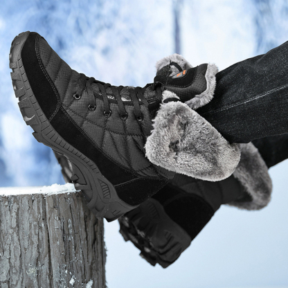 Lässige High-Top-Fleece-Baumwollstiefel für Herren