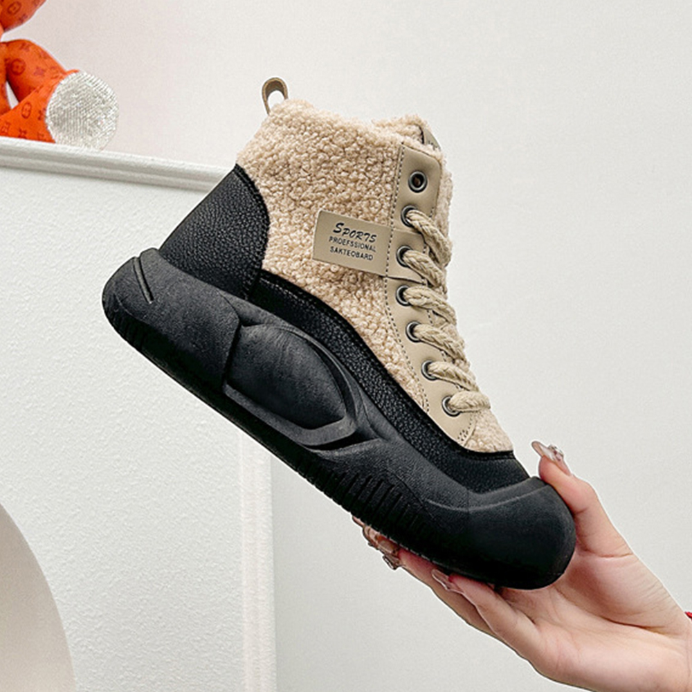 Warme Winterschuhe für Damen mit dicken Sohlen und Samt