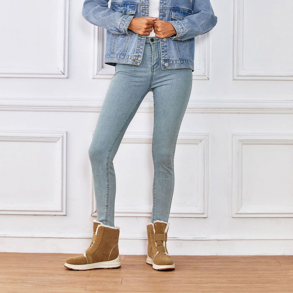 Winter-Fleece-Schneestiefel für Damen bis zur Mitte der Wade