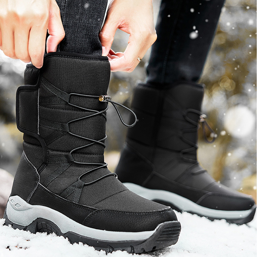 Hoher, dicker und warmer Fleece-Schneestiefel