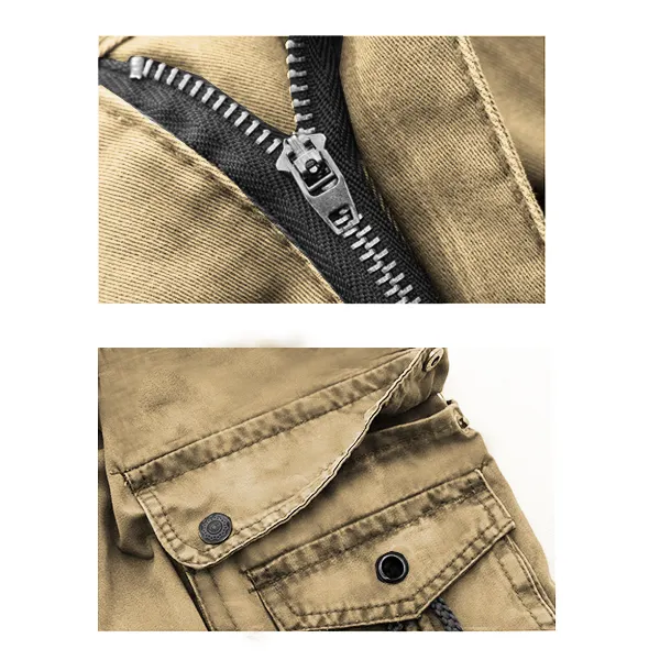 Taktische Hose für Herren im Freien Vintage Yellowstone Gewaschene Baumwolle Mehreren Taschen