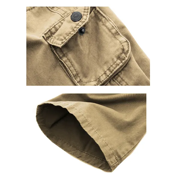 Taktische Hose für Herren im Freien Vintage Yellowstone Gewaschene Baumwolle Mehreren Taschen