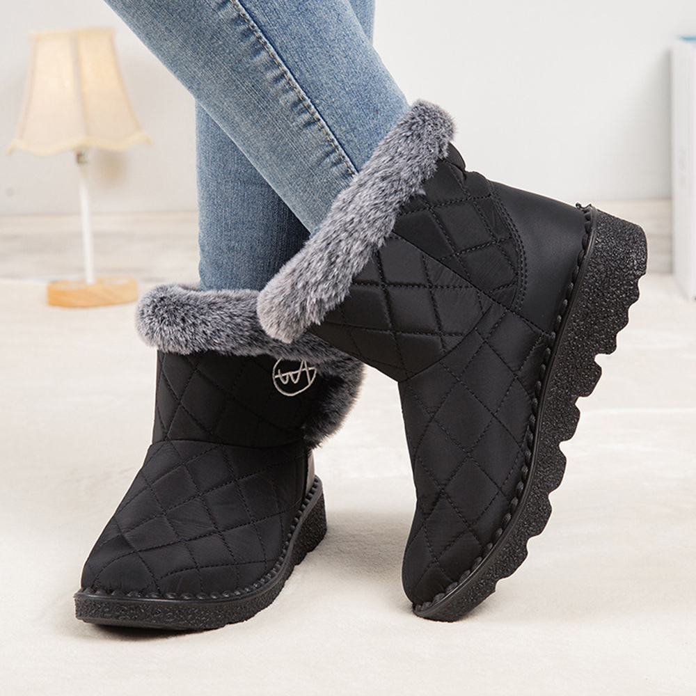 Damen-High-Top-Stiefel aus Fleece-Baumwolle
