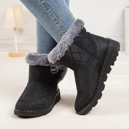 Damen-High-Top-Stiefel aus Fleece-Baumwolle