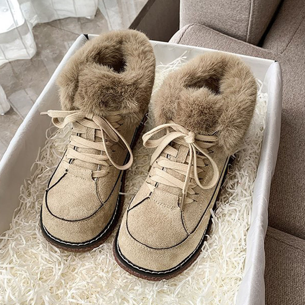 Wintermodische pelzige warme Damen-Kurzstiefel