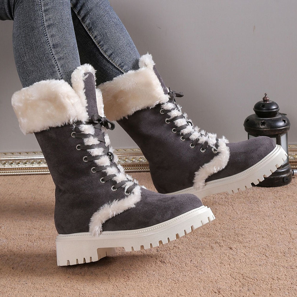 Lange Damen-Schneestiefel aus Fleece