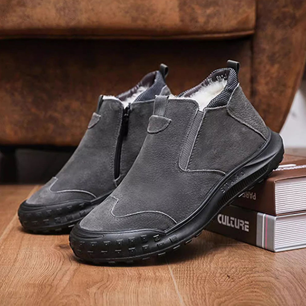 Herren-Winterstiefel aus Fleece mit hohem Schaft aus Baumwolle